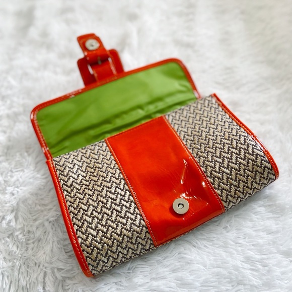 Chinese Laundry Orange & Tan Clutch Bag NWT - Picture 3 of 6